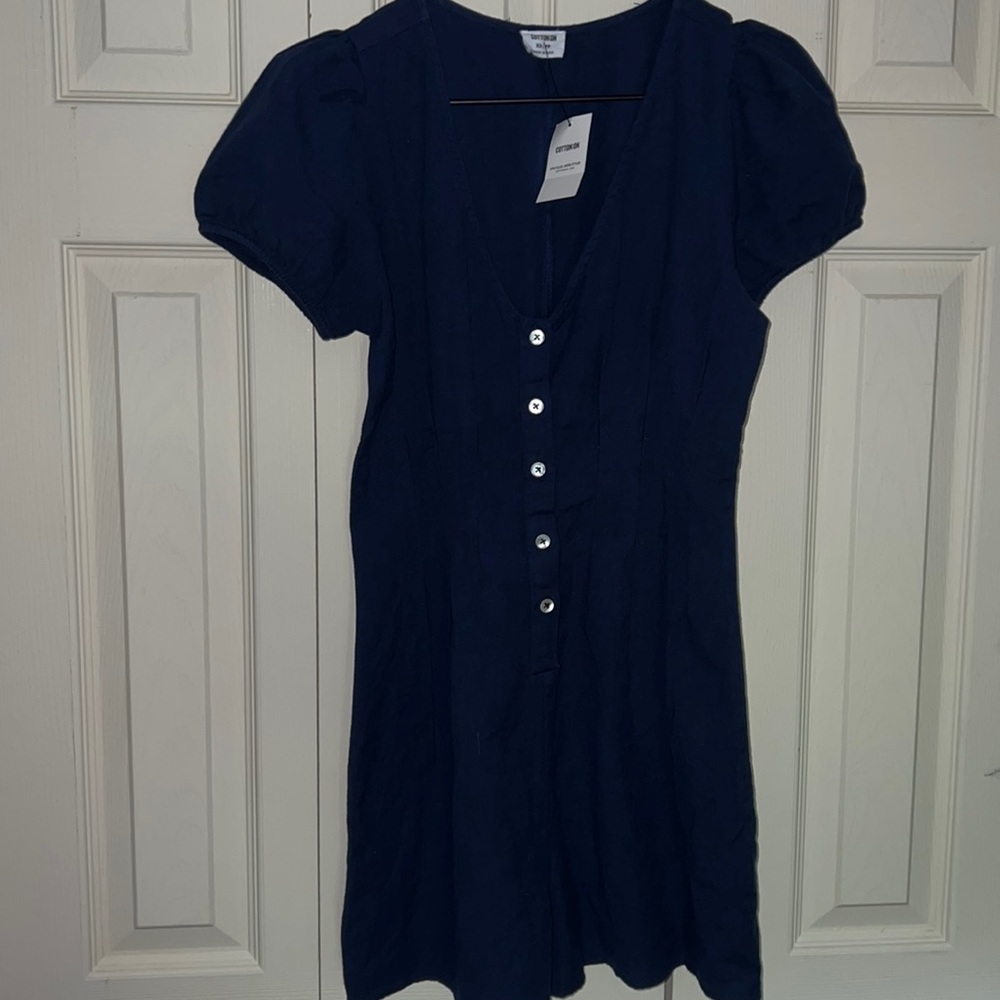 Woven short sleeve romper : size XS : color - indigo : from Cotton On : NWT